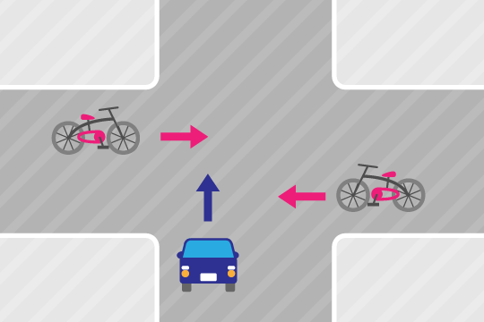 直進車同士